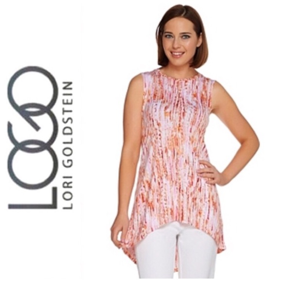 LOGO by Lori Goldstein Tops - $10 SALE! LOGO Layers Printed Tank With Hi-Lo Hem